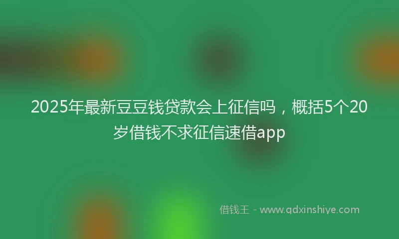 2025年最新豆豆钱贷款会上征信吗，概括5个20岁借钱不求征信速借app