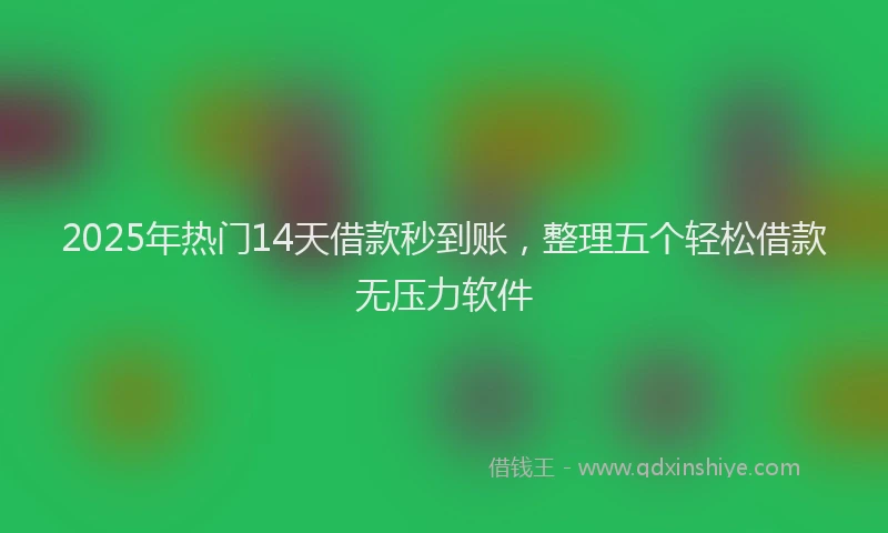 2025年热门14天借款秒到账，整理五个轻松借款无压力软件