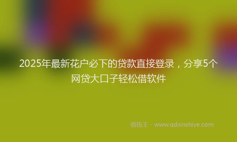 2025年最新花户必下的贷款直接登录，分享5个网贷大口子轻松借软件