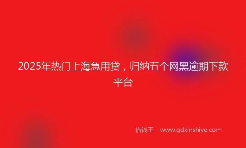 2025年热门上海急用贷，归纳五个网黑逾期下款平台