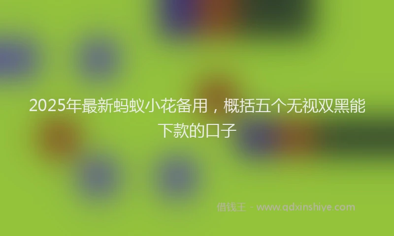 2025年最新蚂蚁小花备用，概括五个无视双黑能下款的口子