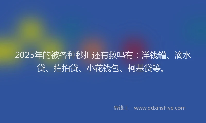 2025年的被各种秒拒还有救吗有：洋钱罐、滴水贷、拍拍贷、小花钱包、柯基贷等。
