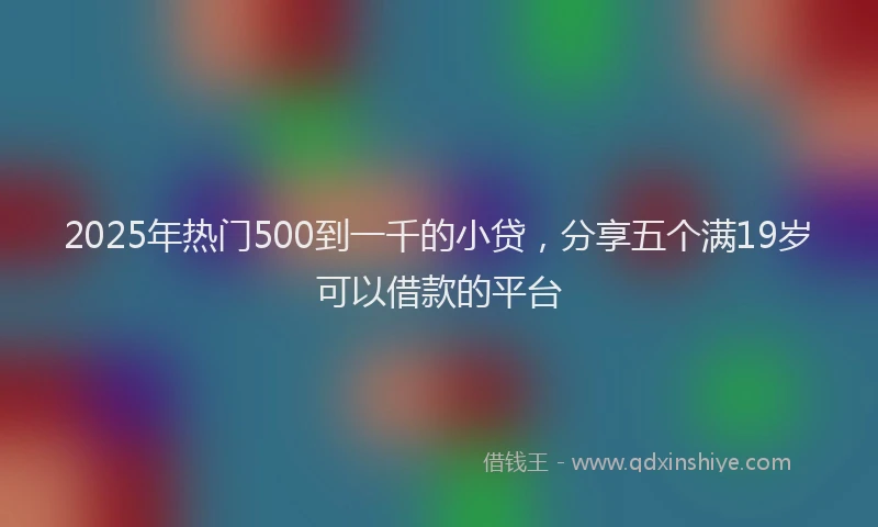 2025年热门500到一千的小贷，分享五个满19岁可以借款的平台