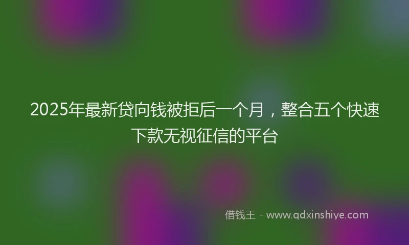 2025年最新贷向钱被拒后一个月，整合五个快速下款无视征信的平台
