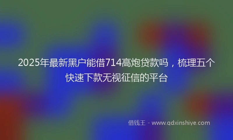 2025年最新黑户能借714高炮贷款吗，梳理五个快速下款无视征信的平台