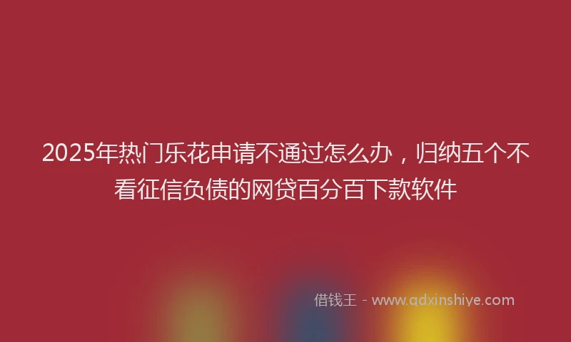 2025年热门乐花申请不通过怎么办，归纳五个不看征信负债的网贷百分百下款软件