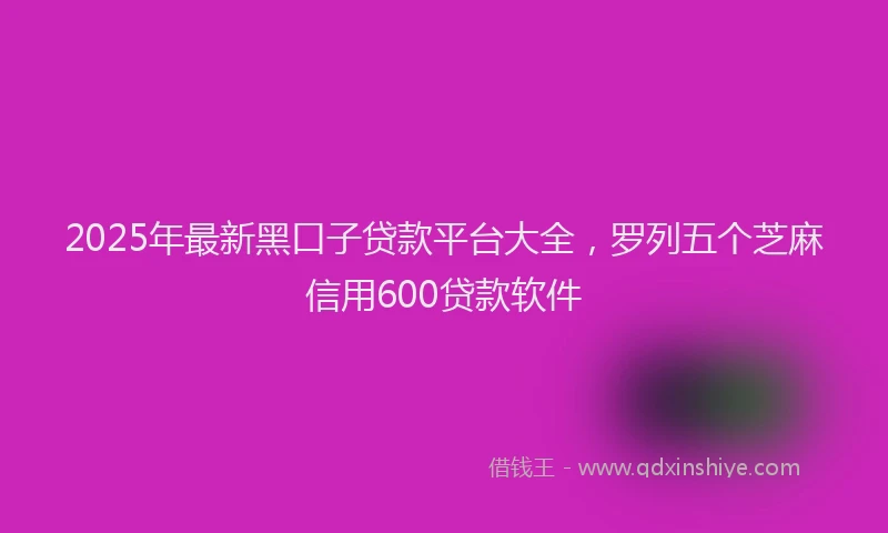 2025年最新黑口子贷款平台大全，罗列五个芝麻信用600贷款软件