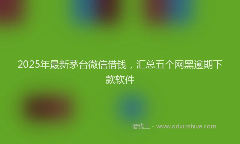 2025年最新茅台微信借钱，汇总五个网黑逾期下款软件