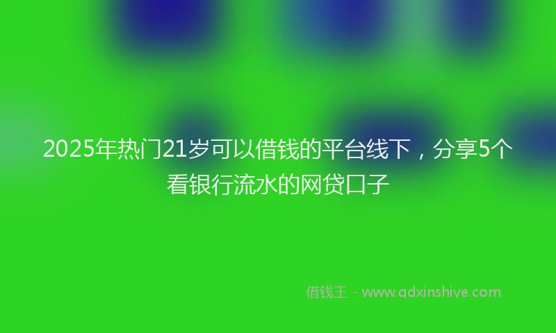 2025年热门21岁可以借钱的平台线下，分享5个看银行流水的网贷口子