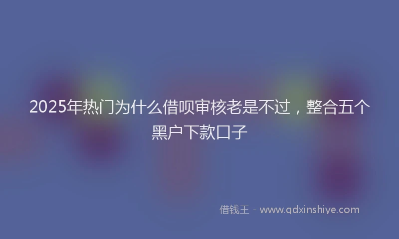 2025年热门为什么借呗审核老是不过，整合五个黑户下款口子
