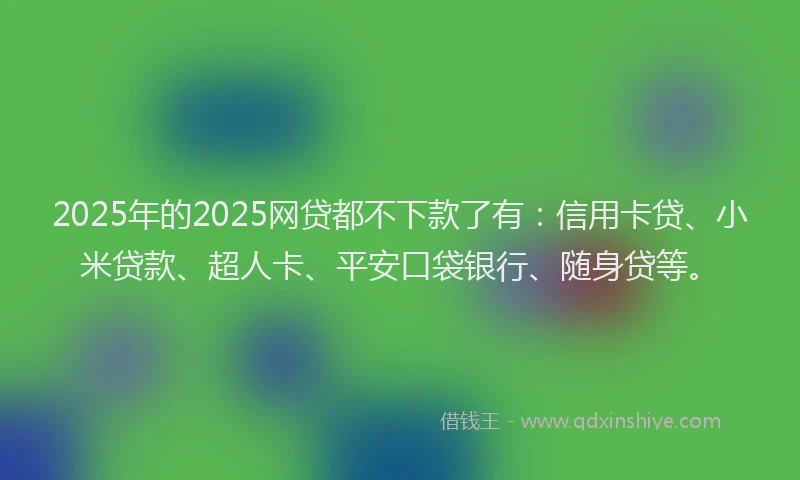 2025年的2025网贷都不下款了有：信用卡贷、小米贷款、超人卡、平安口袋银行、随身贷等。