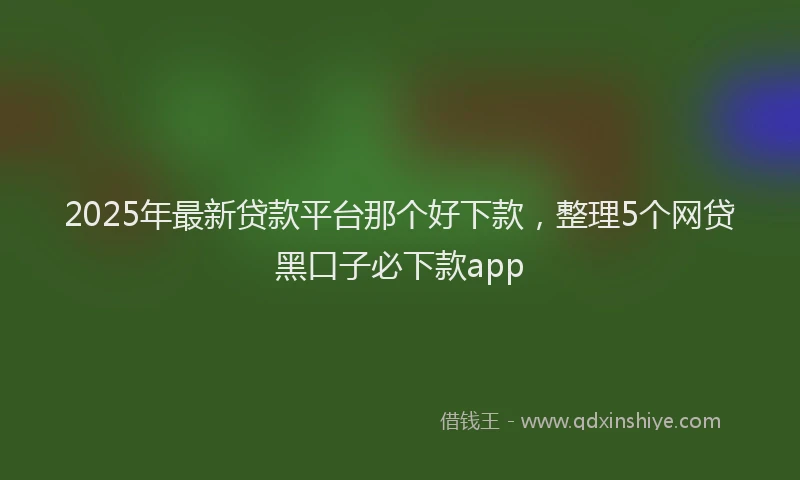 2025年最新贷款平台那个好下款，整理5个网贷黑口子必下款app