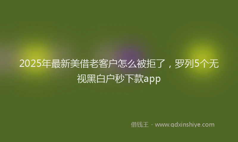 2025年最新美借老客户怎么被拒了，罗列5个无视黑白户秒下款app