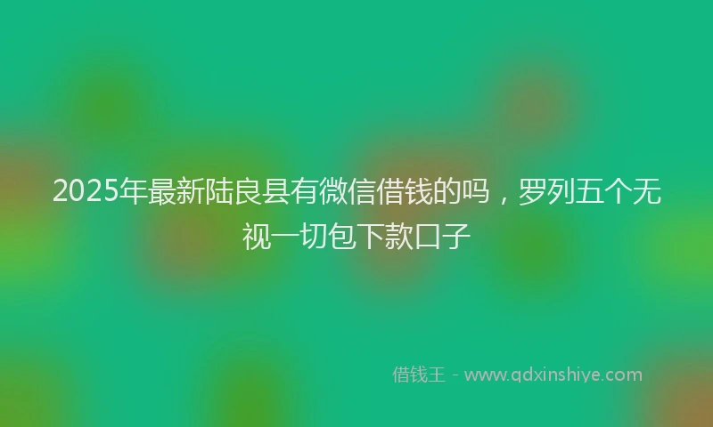 2025年最新陆良县有微信借钱的吗，罗列五个无视一切包下款口子