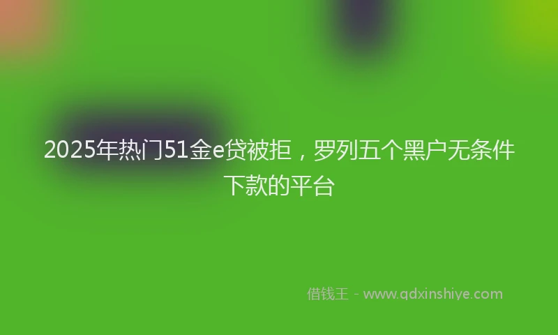2025年热门51金e贷被拒，罗列五个黑户无条件下款的平台