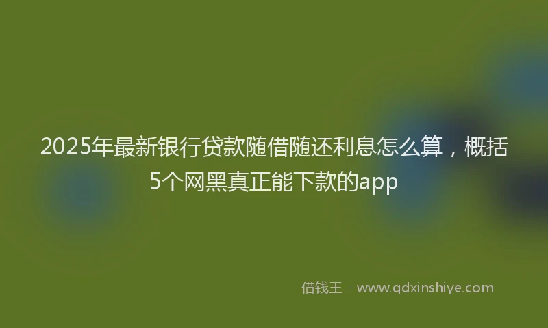 2025年最新银行贷款随借随还利息怎么算，概括5个网黑真正能下款的app