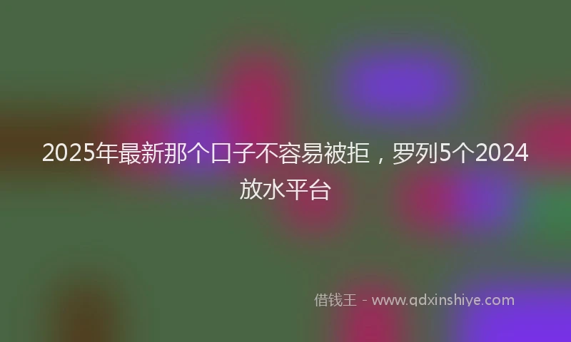 2025年最新那个口子不容易被拒，罗列5个2024放水平台