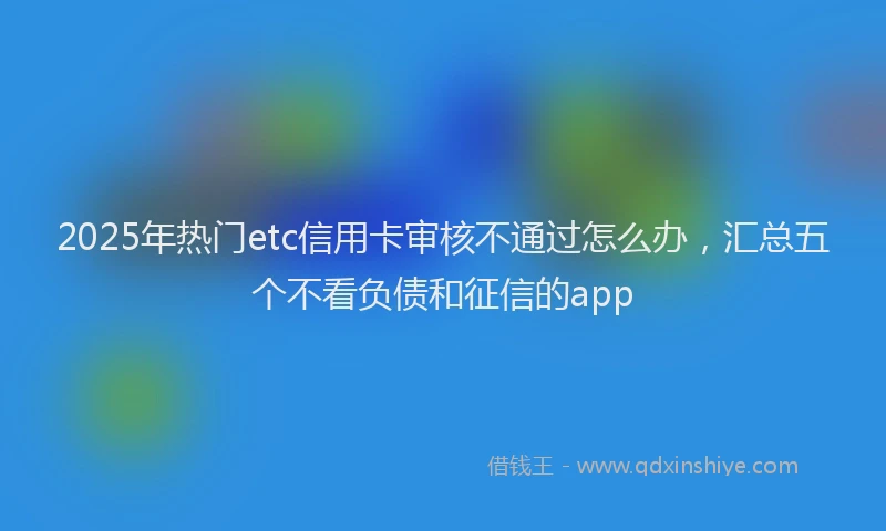 2025年热门etc信用卡审核不通过怎么办，汇总五个不看负债和征信的app