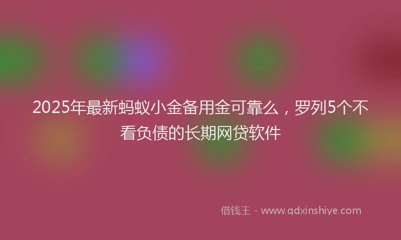 2025年最新蚂蚁小金备用金可靠么，罗列5个不看负债的长期网贷软件
