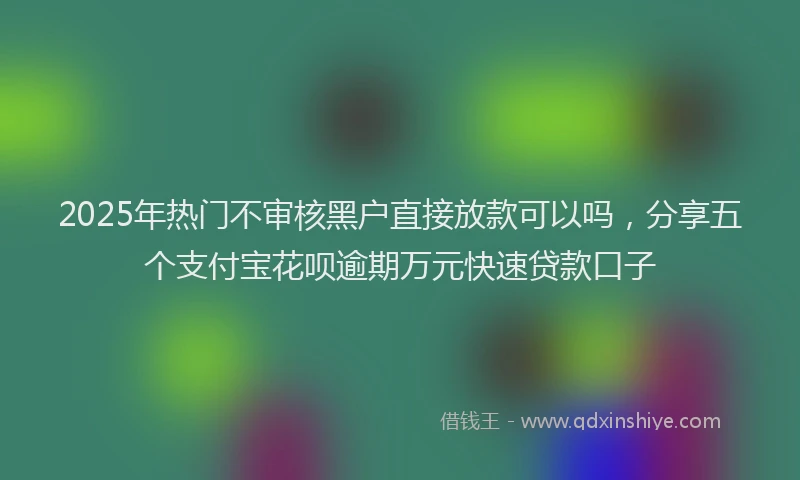2025年热门不审核黑户直接放款可以吗，分享五个支付宝花呗逾期万元快速贷款口子