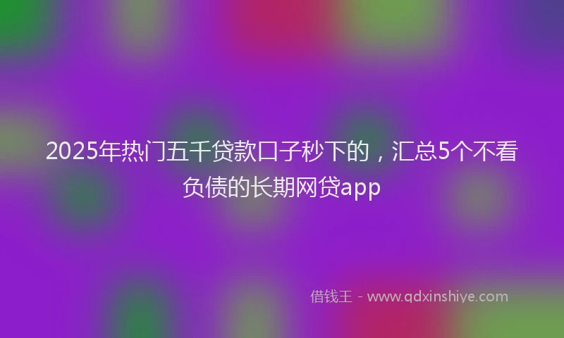 2025年热门五千贷款口子秒下的，汇总5个不看负债的长期网贷app