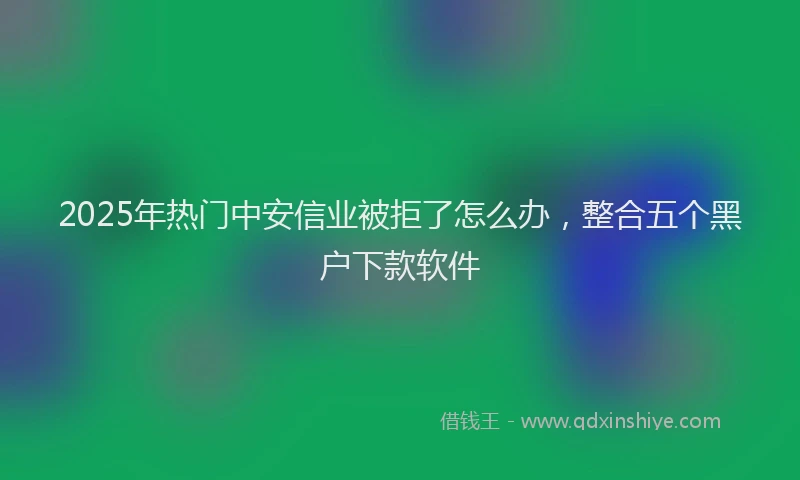 2025年热门中安信业被拒了怎么办，整合五个黑户下款软件