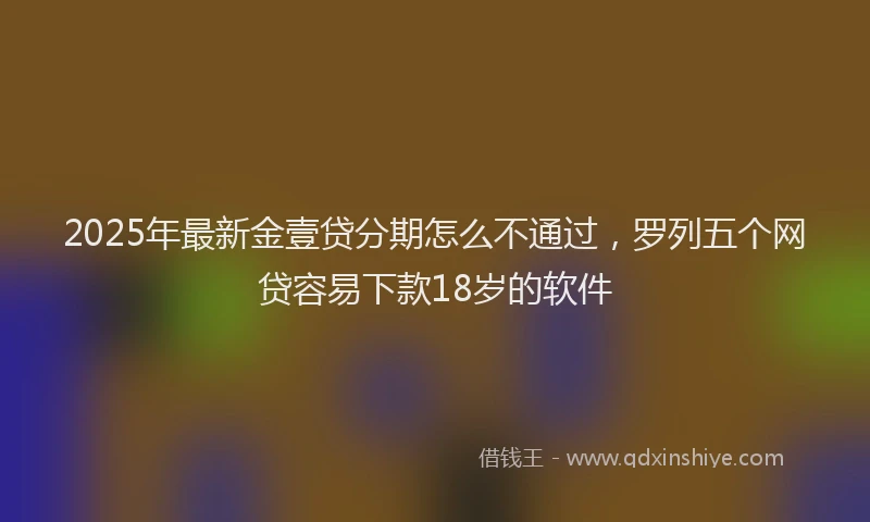 2025年最新金壹贷分期怎么不通过，罗列五个网贷容易下款18岁的软件