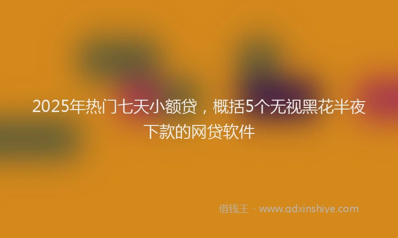 2025年热门七天小额贷，概括5个无视黑花半夜下款的网贷软件