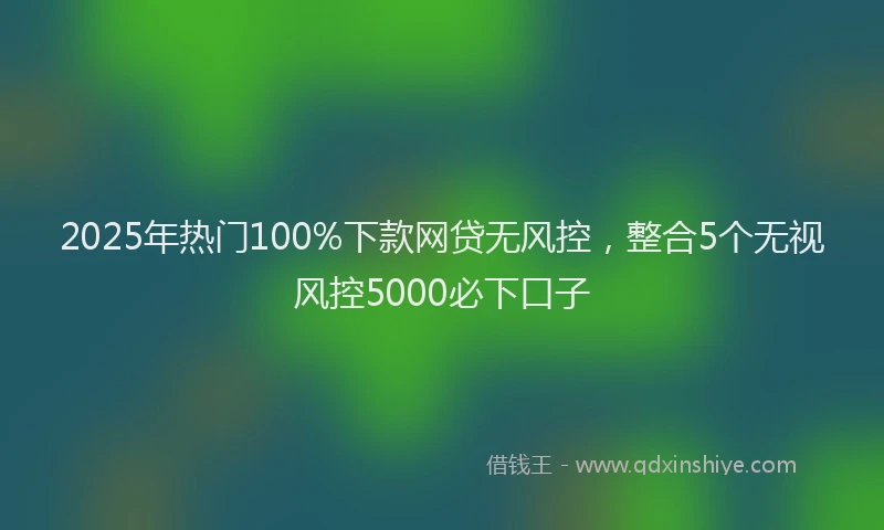 2025年热门100%下款网贷无风控，整合5个无视风控5000必下口子