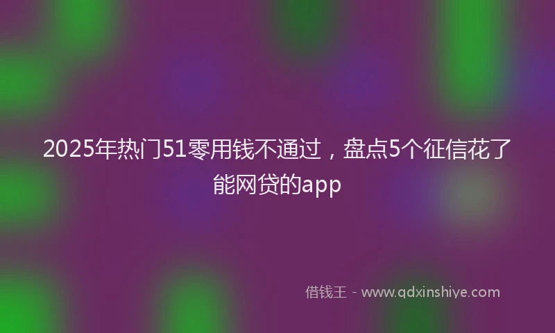 2025年热门51零用钱不通过，盘点5个征信花了能网贷的app