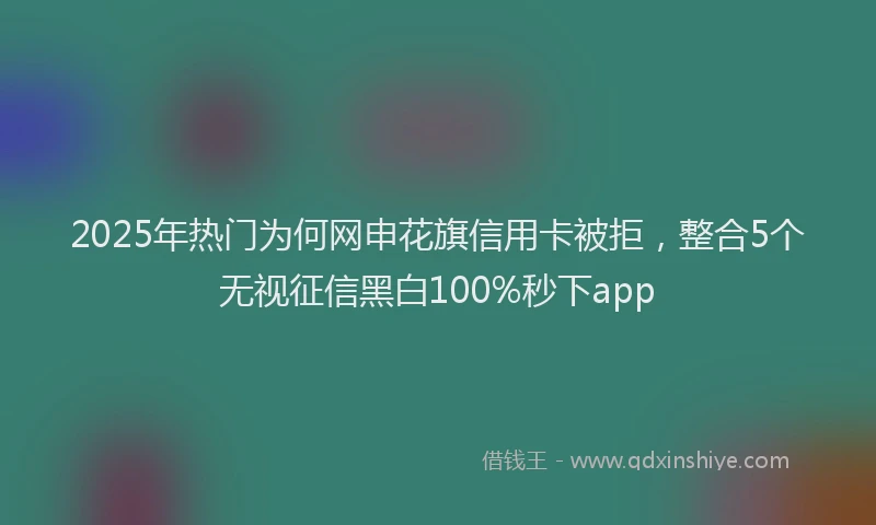 2025年热门为何网申花旗信用卡被拒，整合5个无视征信黑白100%秒下app
