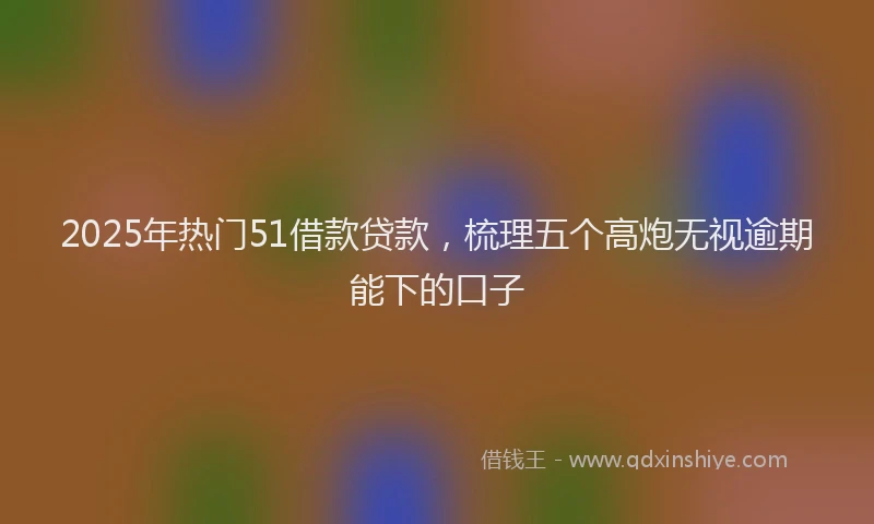 2025年热门51借款贷款，梳理五个高炮无视逾期能下的口子