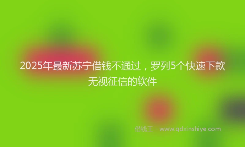 2025年最新苏宁借钱不通过，罗列5个快速下款无视征信的软件