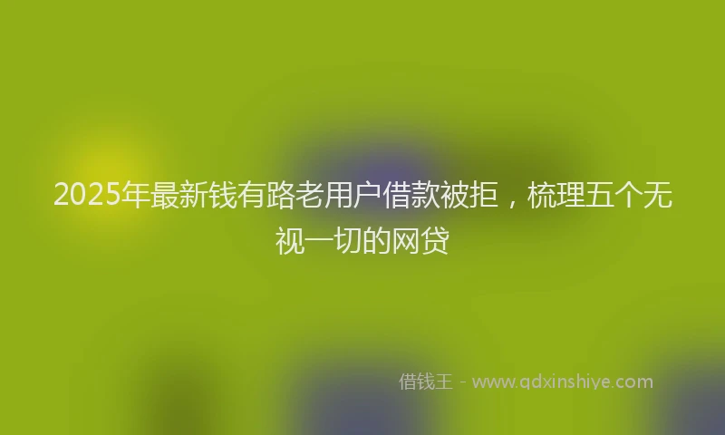 2025年最新钱有路老用户借款被拒，梳理五个无视一切的网贷