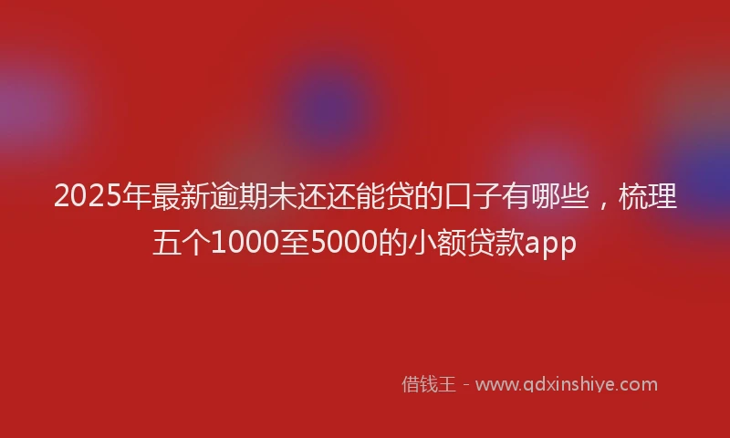 2025年最新逾期未还还能贷的口子有哪些，梳理五个1000至5000的小额贷款app