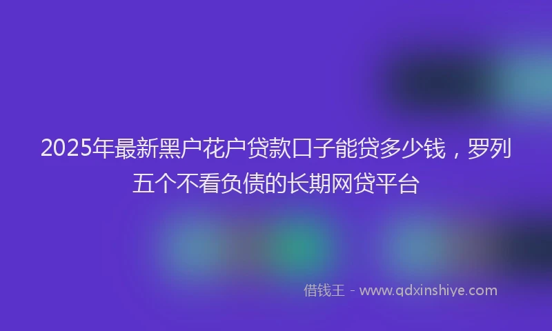 2025年最新黑户花户贷款口子能贷多少钱，罗列五个不看负债的长期网贷平台