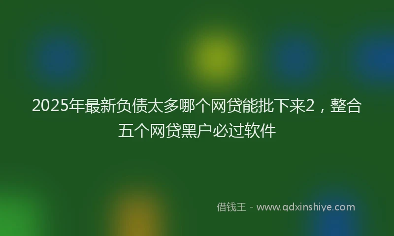 2025年最新负债太多哪个网贷能批下来2，整合五个网贷黑户必过软件