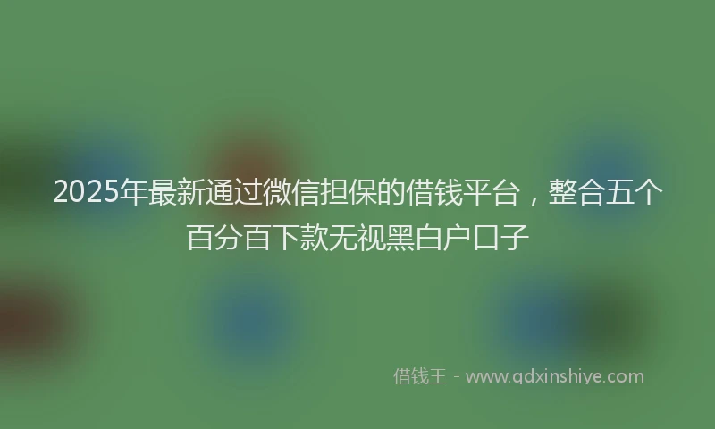 2025年最新通过微信担保的借钱平台，整合五个百分百下款无视黑白户口子