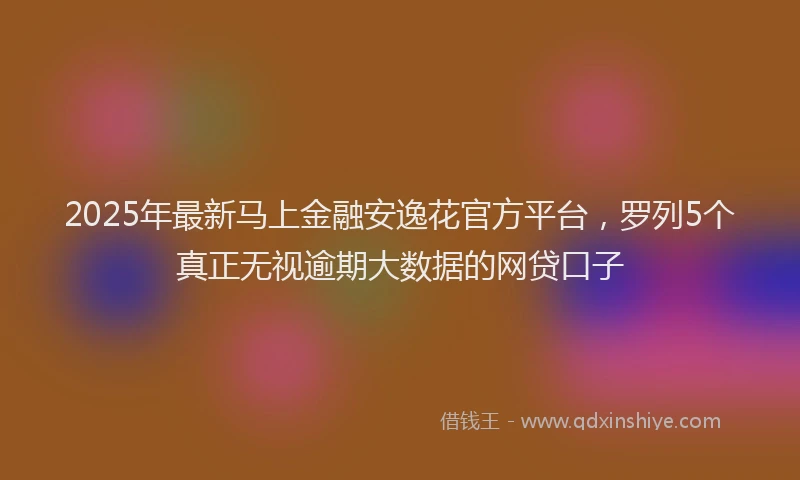 2025年最新马上金融安逸花官方平台，罗列5个真正无视逾期大数据的网贷口子