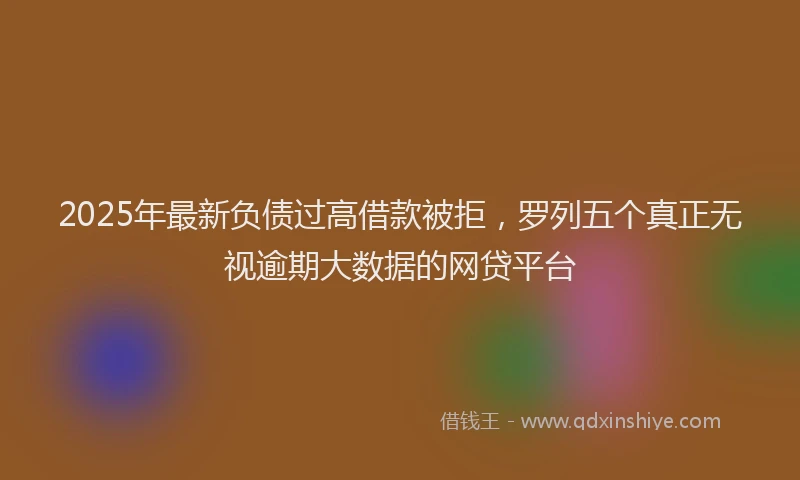 2025年最新负债过高借款被拒，罗列五个真正无视逾期大数据的网贷平台