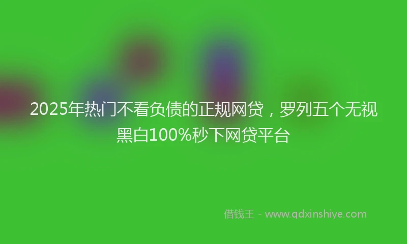 2025年热门不看负债的正规网贷，罗列五个无视黑白100%秒下网贷平台