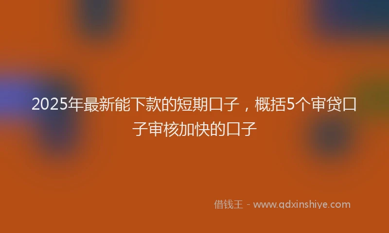 2025年最新能下款的短期口子，概括5个审贷口子审核加快的口子
