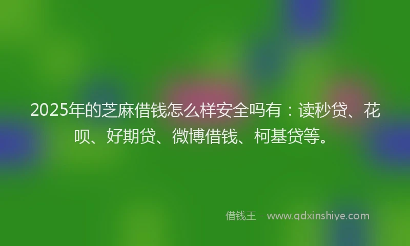 2025年的芝麻借钱怎么样安全吗有：读秒贷、花呗、好期贷、微博借钱、柯基贷等。