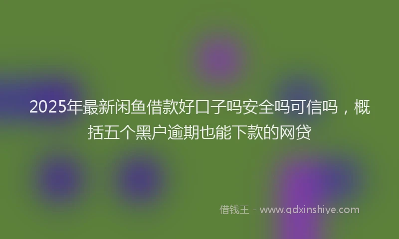 2025年最新闲鱼借款好口子吗安全吗可信吗，概括五个黑户逾期也能下款的网贷