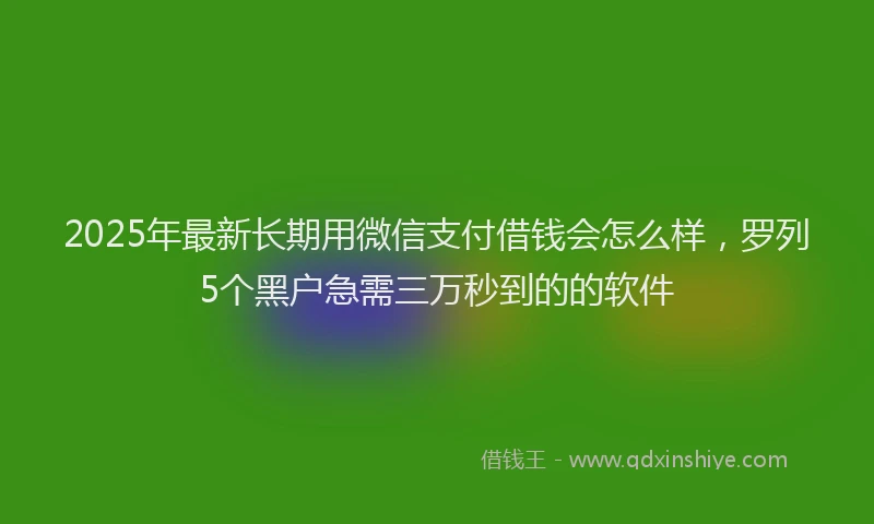2025年最新长期用微信支付借钱会怎么样，罗列5个黑户急需三万秒到的的软件