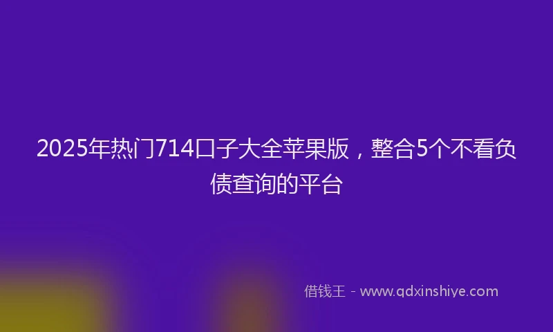 2025年热门714口子大全苹果版，整合5个不看负债查询的平台