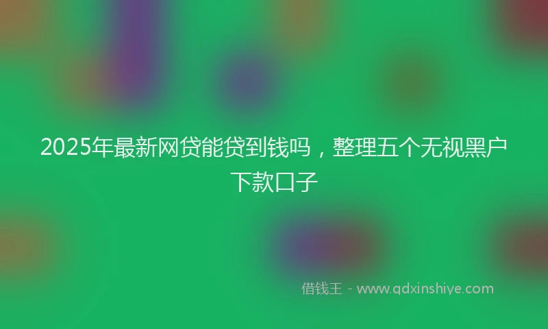 2025年最新网贷能贷到钱吗，整理五个无视黑户下款口子