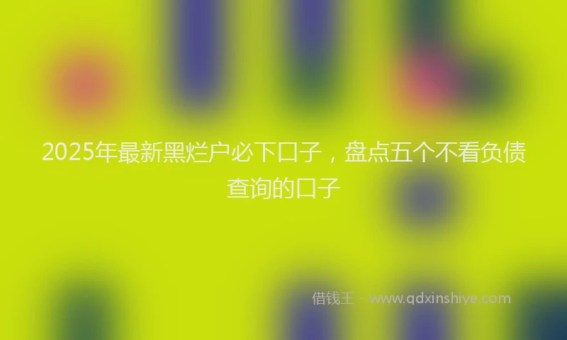 2025年最新黑烂户必下口子，盘点五个不看负债查询的口子