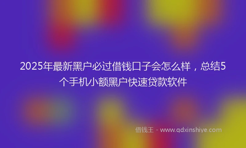 2025年最新黑户必过借钱口子会怎么样，总结5个手机小额黑户快速贷款软件