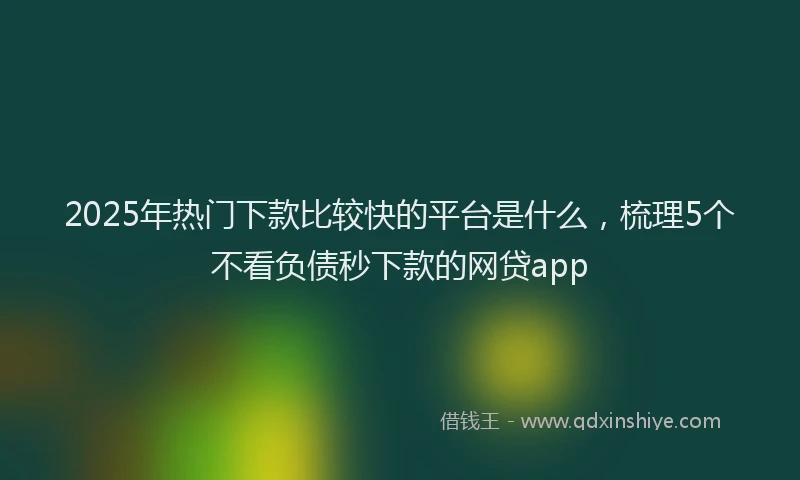 2025年热门下款比较快的平台是什么，梳理5个不看负债秒下款的网贷app
